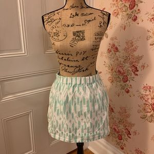 🌵 J. Crew | Patterned Mint Green and White Skirt